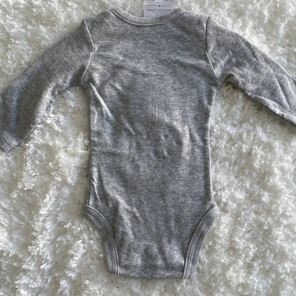 Carter's Infant Gray Reindeer Christmas Bodysuit Baby Creeper NEW 3 months